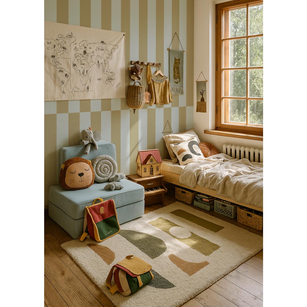 Stripes blue green Upside down Tapeta