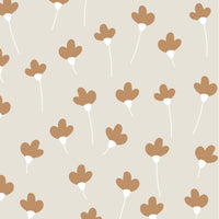 Simple Daisies Beige Cinnamon Tapeta