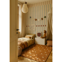 Stripes nostalgia beige blue vintage Tapeta