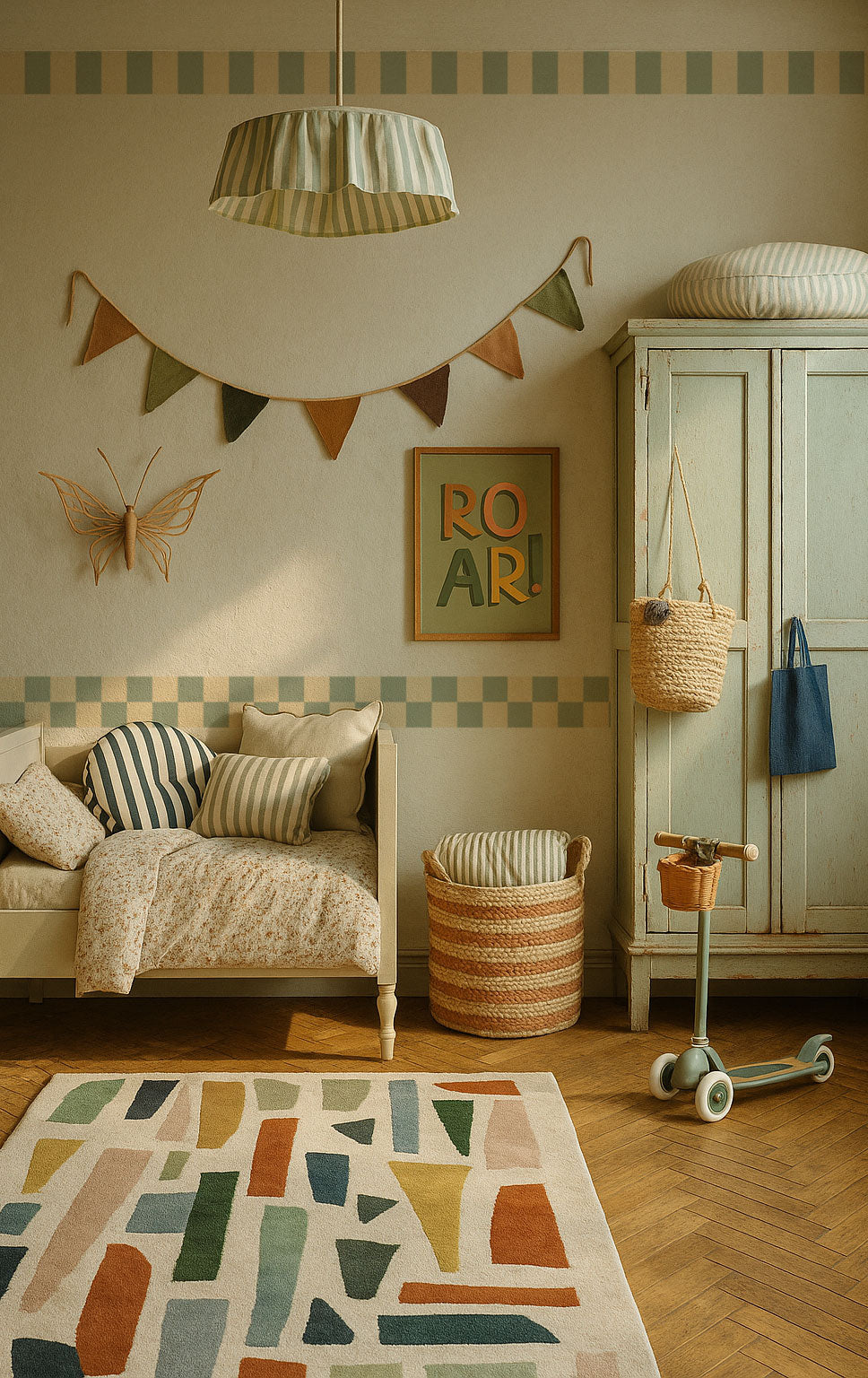 Stripes Slim Cream Green