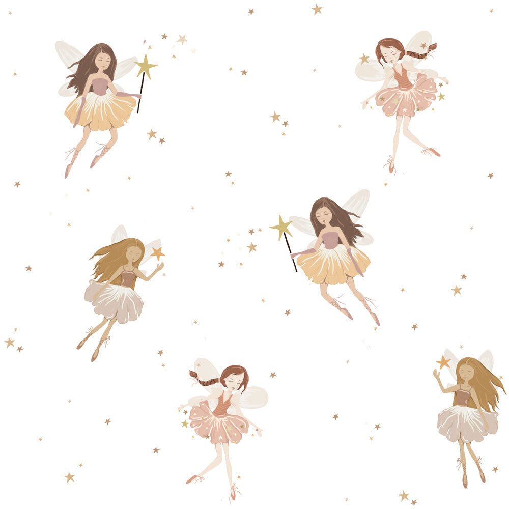 Fairies White Tapeta