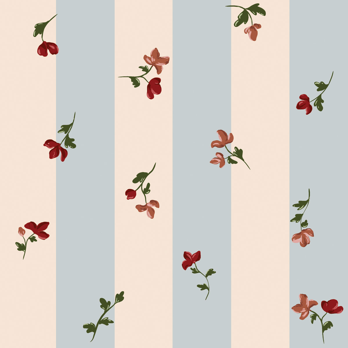 Paris Flowers Stripes Tapeta