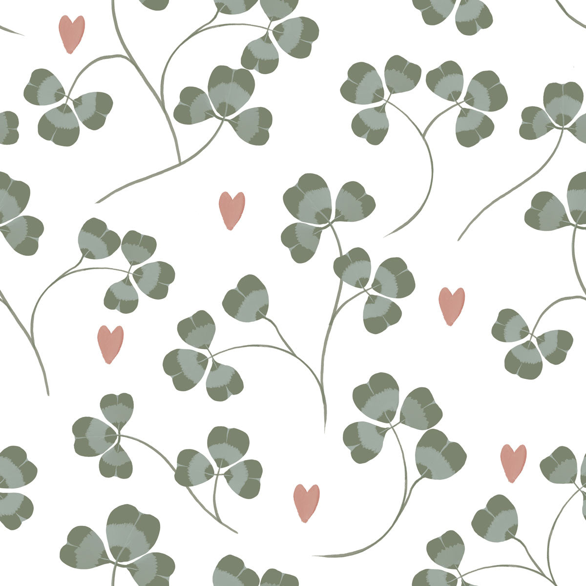 Pastel Clovers and Hearts Tapeta