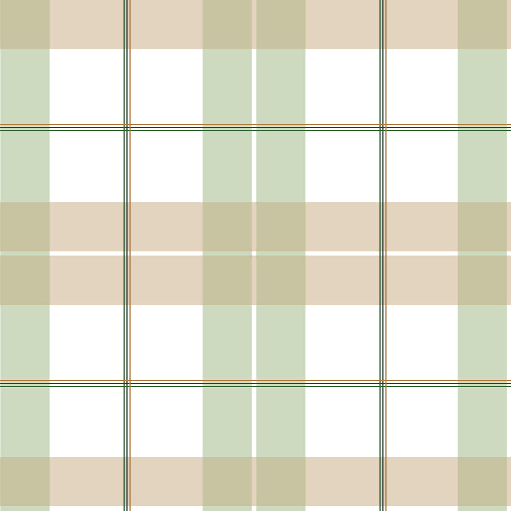 Check maxi beige green Tapeta