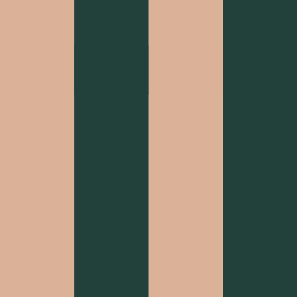 Wide stripes royal green and pink Tapeta