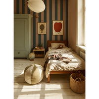 Wide stripes royal green and pink Tapeta