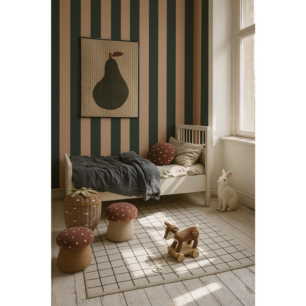 Wide stripes royal green and pink Tapeta