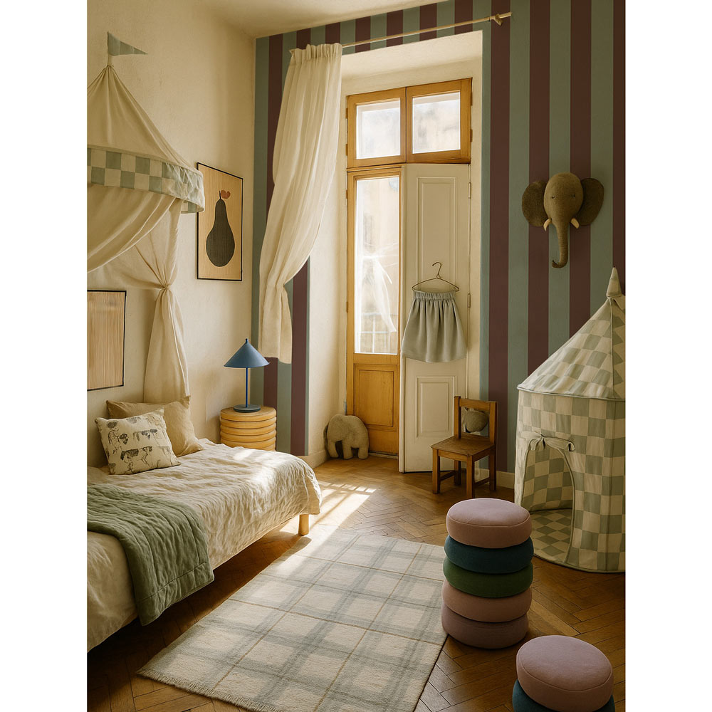 Wide stripes classy brown and mint Tapeta