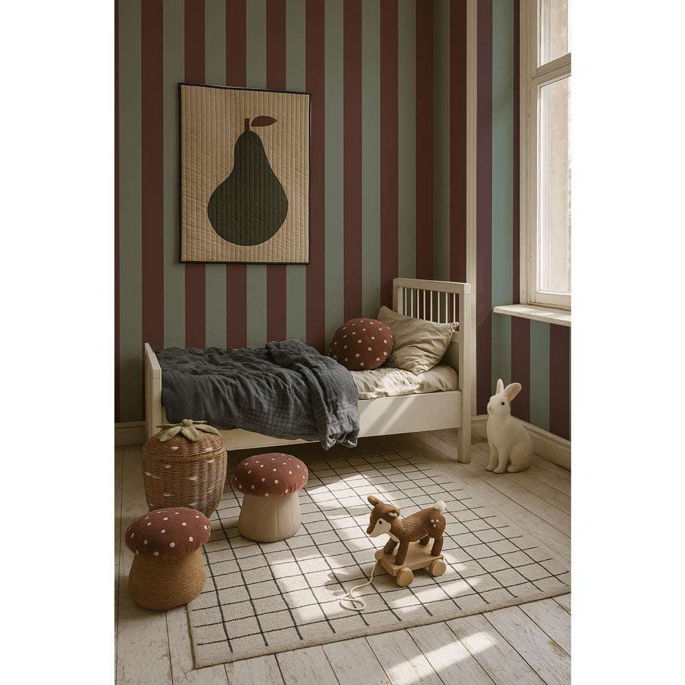 Wide stripes classy brown and mint Tapeta