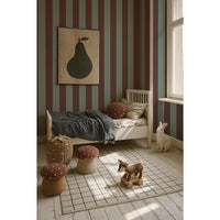 Wide stripes classy brown and mint Tapeta