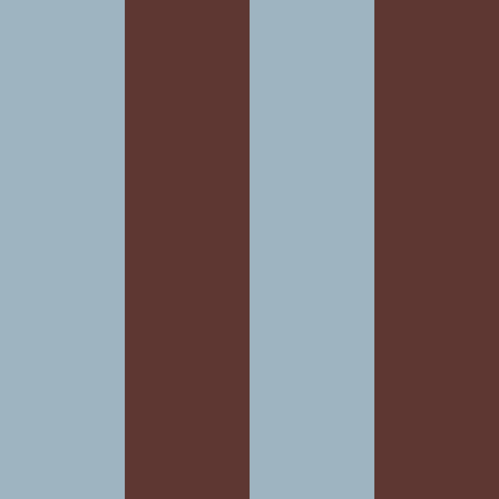 Wide stripes classy brown and misty blue Tapeta