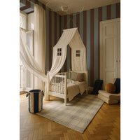 Wide stripes classy brown and misty blue Tapeta