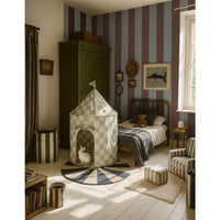 Wide stripes classy brown and misty blue Tapeta