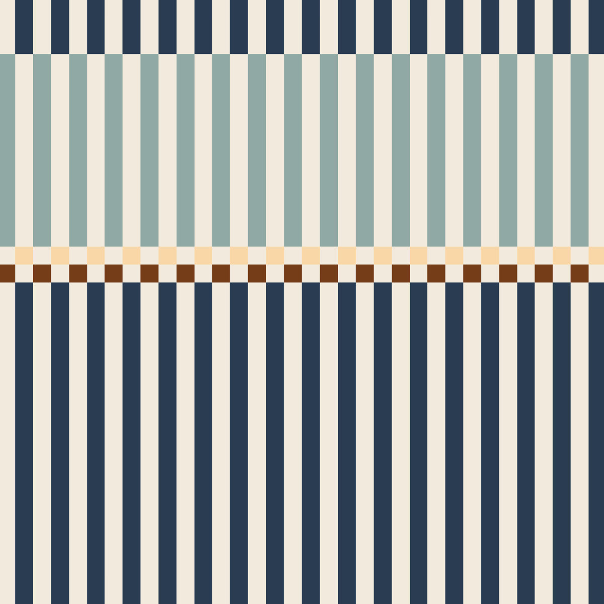 Stripes happy 2 colours navy blue and mint Tapeta