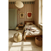 Stripes happy cherry pink and green Tapeta