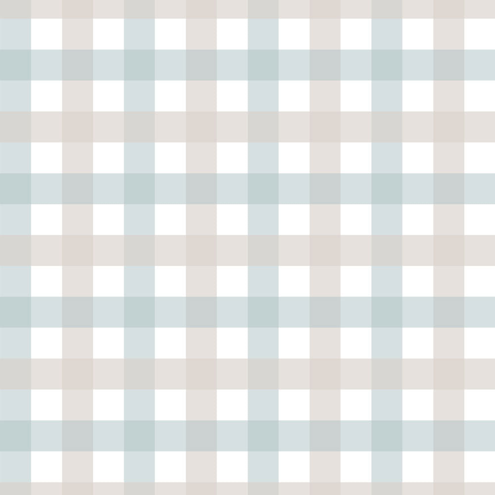 Provence check beige blue small Tapeta