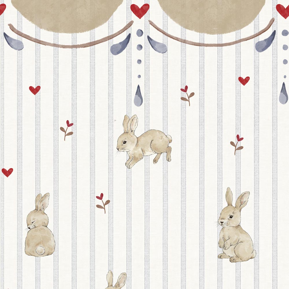 Rabbits hearts with ornament Tapeta