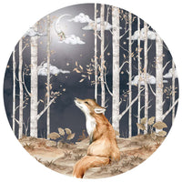 dekornik wall sticker circle fox forest wallstickers kid's room