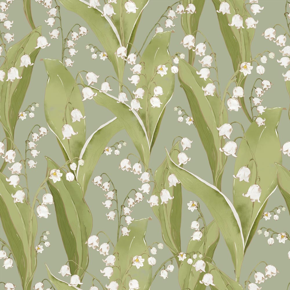 Lily of valley green background Tapeta