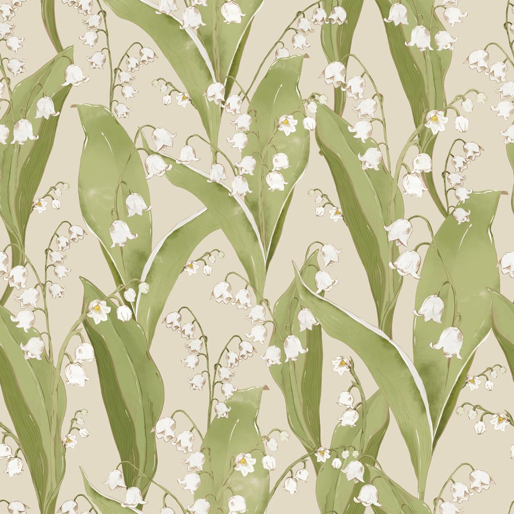 Lily of valley beige background Tapeta