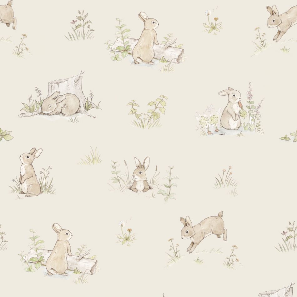 Rabbit Day Beige Tapeta