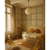 Check maxi beige blue red Tapeta